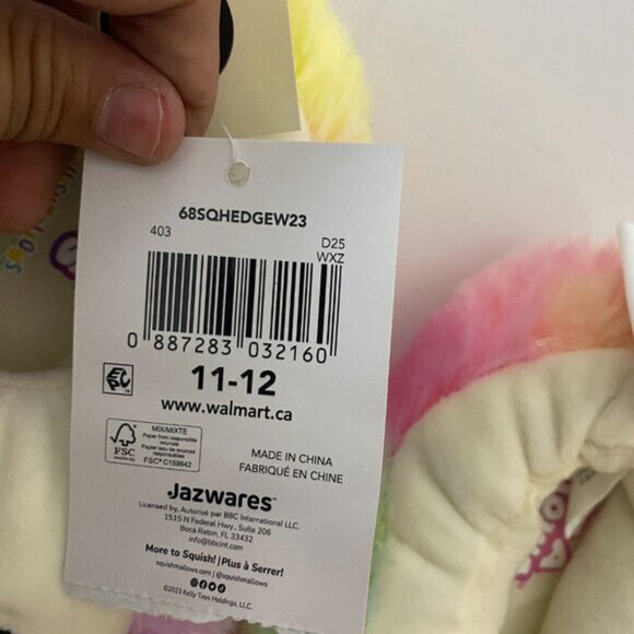 Squishmallows FuzzAMallows Collection Kids Plush Slippers Size 11–12 - Picture 6 of 13